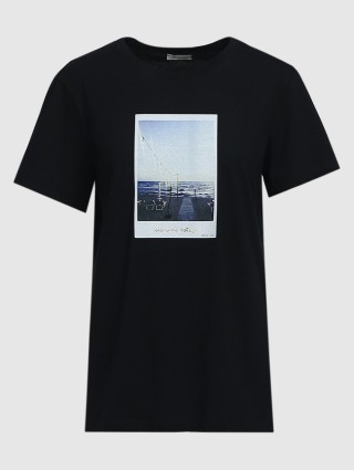 Чорна футболка MARELLA : фото - Invogue