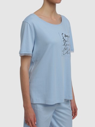 Блакитна футболка MARC CAIN : фото 3 - Invogue