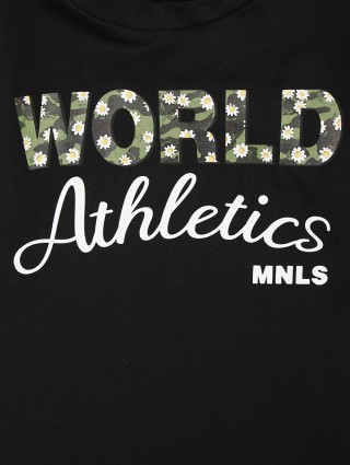 Чёрный джемпер MONNALISA: фото 2 - Invogue