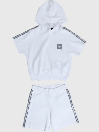 Белые футболка, шорты EMPORIO ARMANI KIDS: фото - Invogue