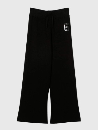 Чёрные брюки MM6 MAISON MARGIELA KIDS: фото - Invogue