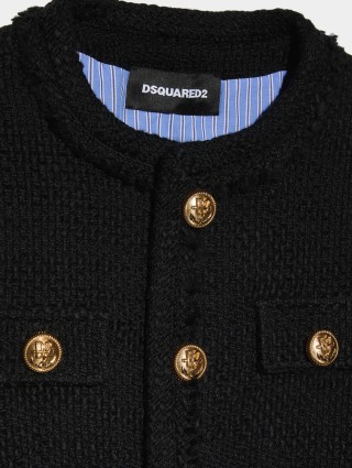 Чёрная куртка DSQUARED KID: фото 2 - Invogue