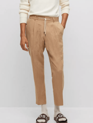 Бежеві брюки BOSS : фото 1 - Invogue