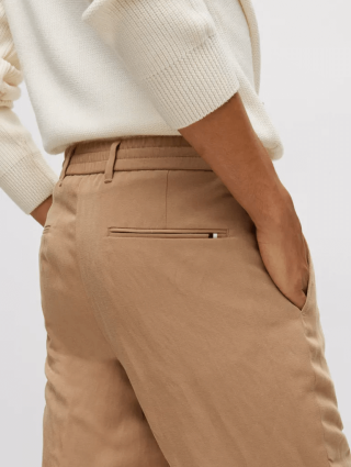 Бежеві брюки BOSS : фото 3 - Invogue