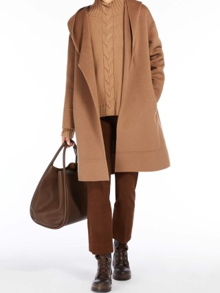 Темно-бежеве пальто MAX MARA з вовни та кашеміру: фото 3 - Invogue