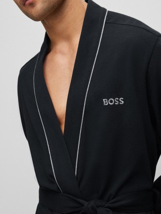 Чорний халат BOSS : фото 3 - Invogue