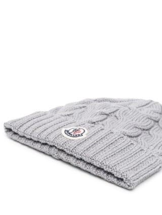 Серая шапка MONCLER ENFANT: фото 1 - Invogue