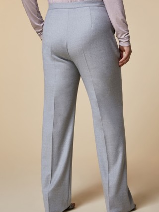 Светло-серые брюки MARINA RINALDI SLIM из шерстяной фланели: фото 2 - Invogue
