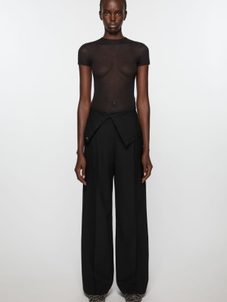 Черные брюки Acne Studios из бленда шерсти: фото 1 - Invogue