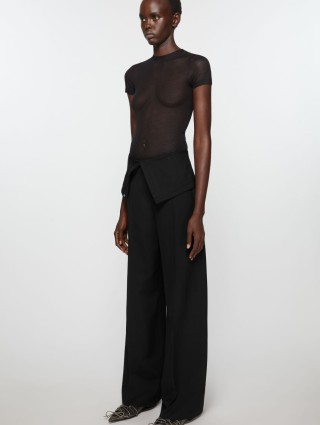 Черные брюки Acne Studios из бленда шерсти: фото 2 - Invogue