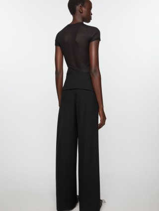 Черные брюки Acne Studios из бленда шерсти: фото 3 - Invogue