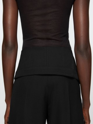 Черные брюки Acne Studios из бленда шерсти: фото 4 - Invogue