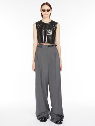Серые брюки Sportmax из эластичной шерсти: фото 3 - Invogue