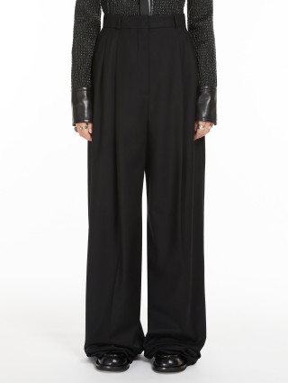 Черные брюки Sportmax из эластичной шерсти: фото 1 - Invogue