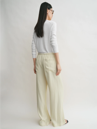 Кремові брюки Totême з суміші віскози та льону: фото 2 - Invogue