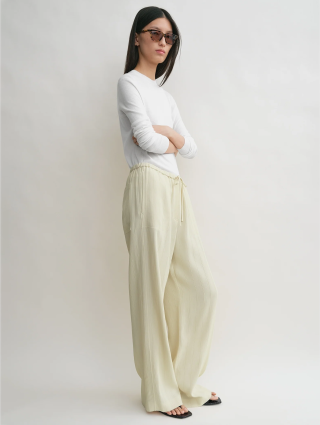 Кремові брюки Totême з суміші віскози та льону: фото 1 - Invogue