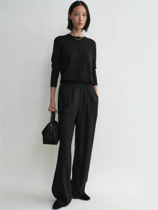 Черные брюки Totême фланелевые: фото 1 - Invogue