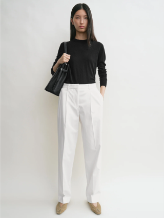 Белые брюки Totême из чистого хлопка: фото 1 - Invogue
