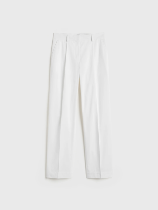 Белые брюки Totême из чистого хлопка: фото - Invogue