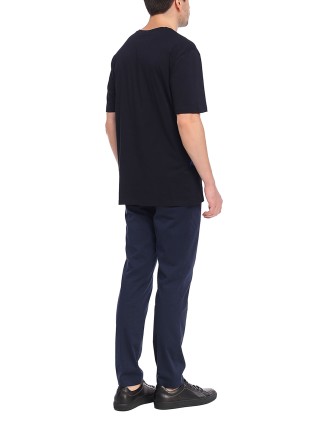 Сині брюки BOSS з еластичної бавовни: фото 4 - Invogue