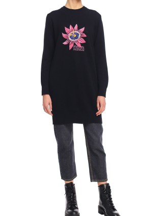Чёрное платье KENZO: фото 3 - Invogue