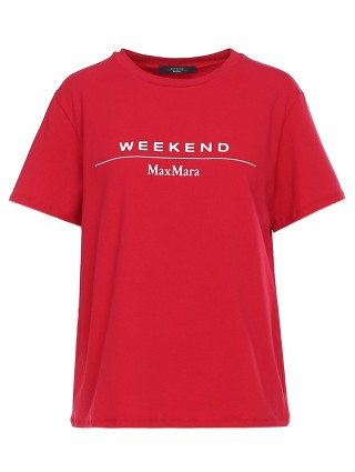 Бордовая футболка WEEKEND MAX MARA: фото - Invogue