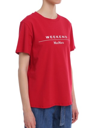 Бордовая футболка WEEKEND MAX MARA: фото 3 - Invogue