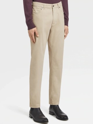 Бежевые джинсы ZEGNA: фото 1 - Invogue