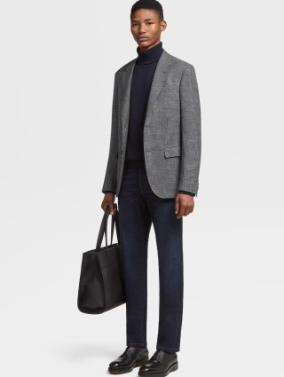 Темно-сині джинси Zegna Dark Blue Rocca regular fit: фото 5 - Invogue