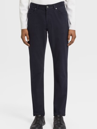 Темно-сині джинси Zegna крою slim з додаванням еластану: фото 1 - Invogue