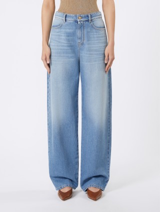Голубые джинсы MAX MARA из хлопкового денима: фото 2 - Invogue