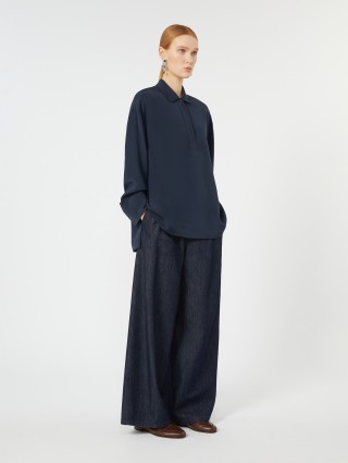Темно-синие джинсы MAX MARA широкие: фото 1 - Invogue