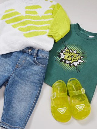 Зелена футболка EMPORIO ARMANI KIDS : фото 3 - Invogue