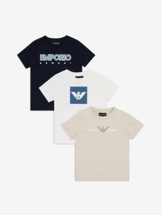 Набір Emporio Armani з трьох дитячих футболок: фото - Invogue