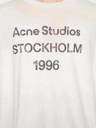 Белая футболка Acne Studios с длинным рукавом: фото 3 - Invogue