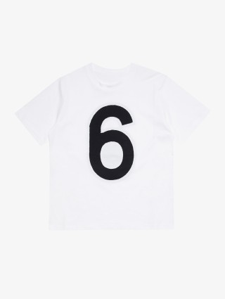 Белая футболка MM6 MAISON MARGIELA KIDS: фото - Invogue