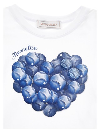 Белая футболка MONNALISA с принтом: фото 1 - Invogue