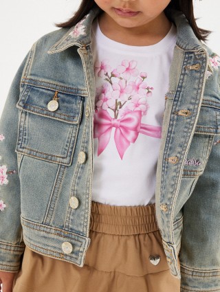 Белая футболка MONNALISA из хлопкового трикотажа: фото 1 - Invogue