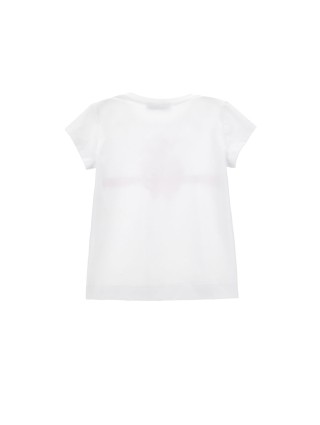 Белая футболка MONNALISA из хлопкового трикотажа: фото 2 - Invogue