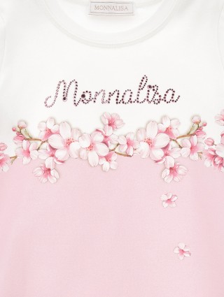 Футболка MONNALISA двухцветная с принтом: фото 4 - Invogue