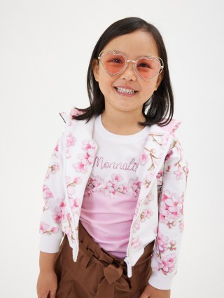 Футболка MONNALISA двухцветная с принтом: фото 2 - Invogue