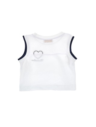 Белая майка MONNALISA хлопковая: фото 1 - Invogue