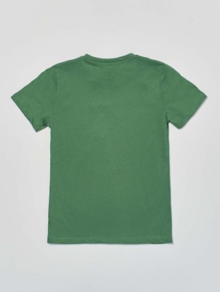 Зеленая футболка EMPORIO ARMANI KIDS с логотипом : фото 1 - Invogue