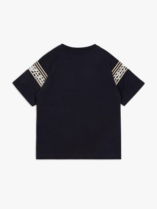 Темно-синя футболка Emporio Armani з лого на рукавах: фото 1 - Invogue