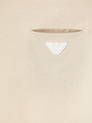 Бежева футболка EMPORIO ARMANI KIDS з бавовни: фото 2 - Invogue