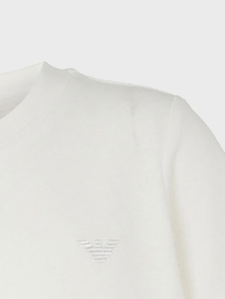 Белая футболка EMPORIO ARMANI KIDS из хлопка: фото 2 - Invogue