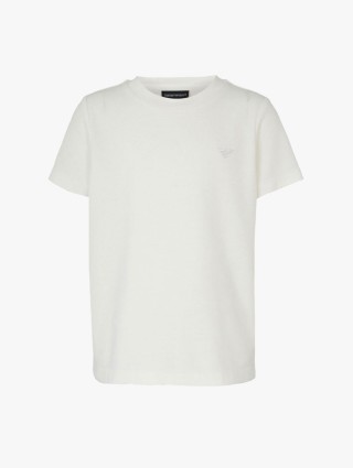 Белая футболка EMPORIO ARMANI KIDS из хлопка: фото - Invogue