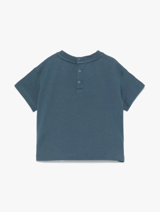 Синя футболка EMPORIO ARMANI KIDS з логотипом: фото 1 - Invogue