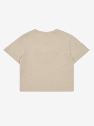 Бежевая футболка с логотипом Emporio Armani: фото 1 - Invogue