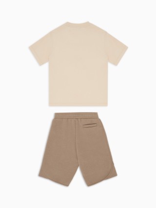 Бежевый комплект EMPORIO ARMANI KIDS из хлопка: фото 1 - Invogue